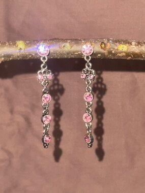 Pink Crystal Drop Dangle Earrings - Women's Jewelry